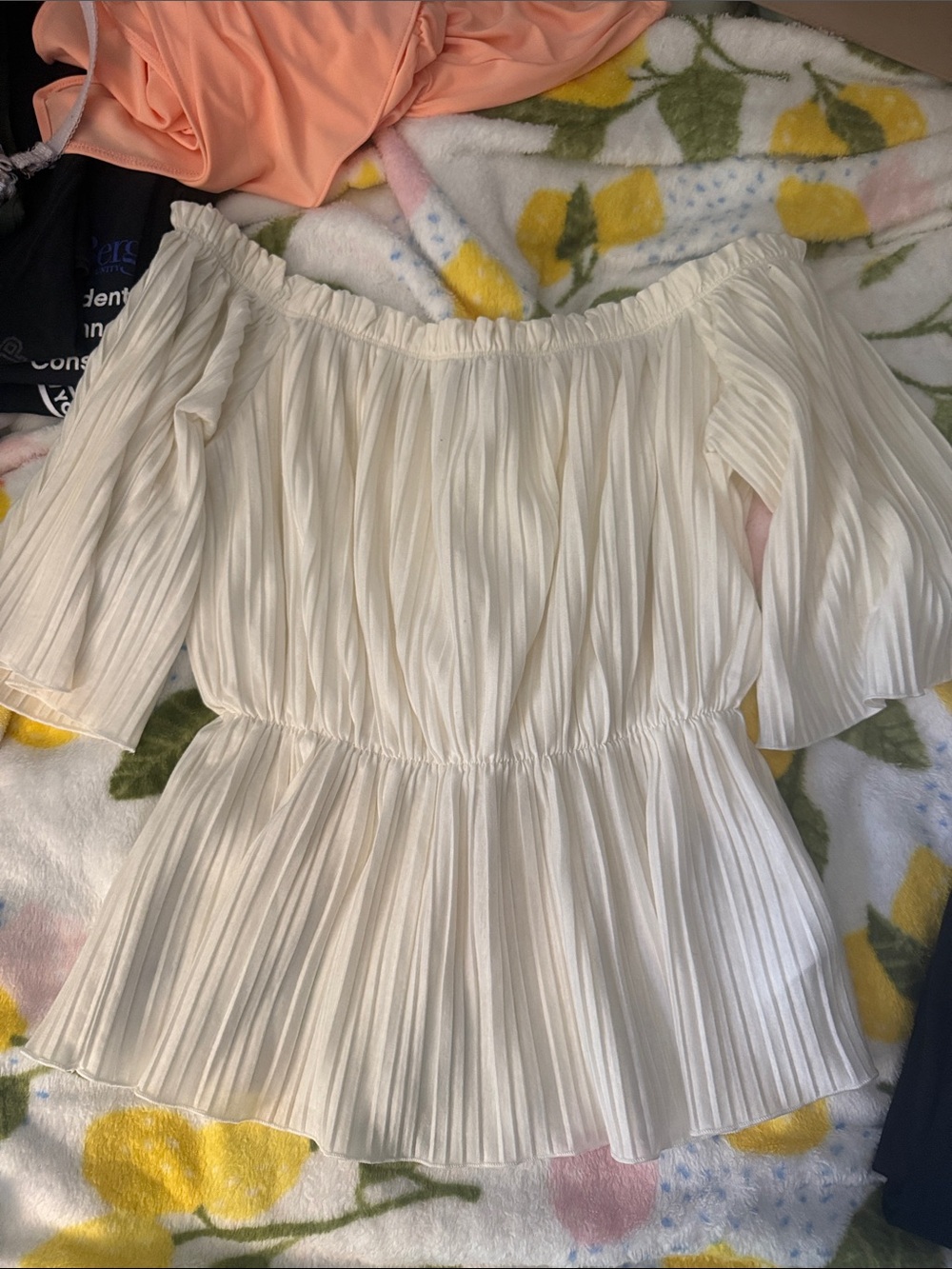 Express Cream Off-Shoulder Blouse